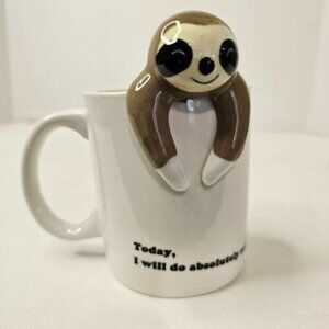 Decodyne Housewares White Mug I Will Do Absolutely Nothing 3D Sloth Coffee Cup